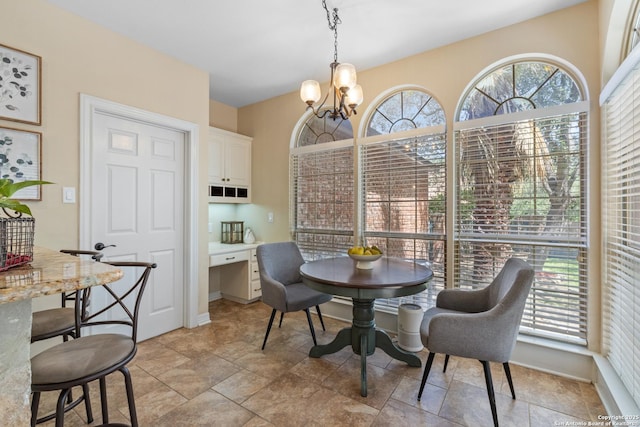 18203 Newcliff, San Antonio, TX 78259 - dining area featuring a chandelier and baseboards