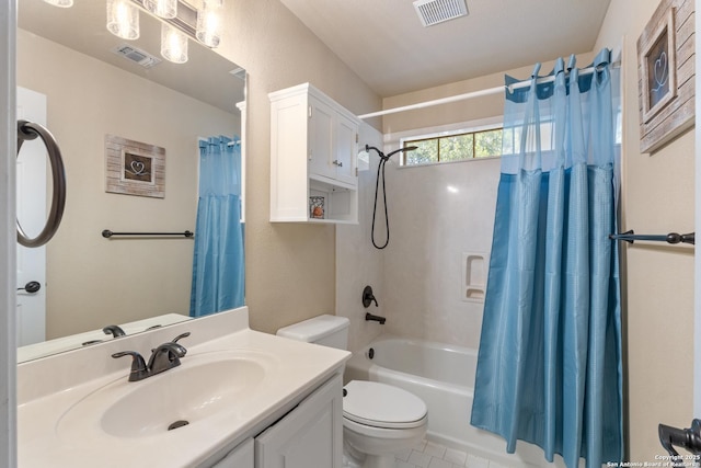 18203 Newcliff, San Antonio, TX 78259 - bathroom with toilet, shower / tub combo, and vanity