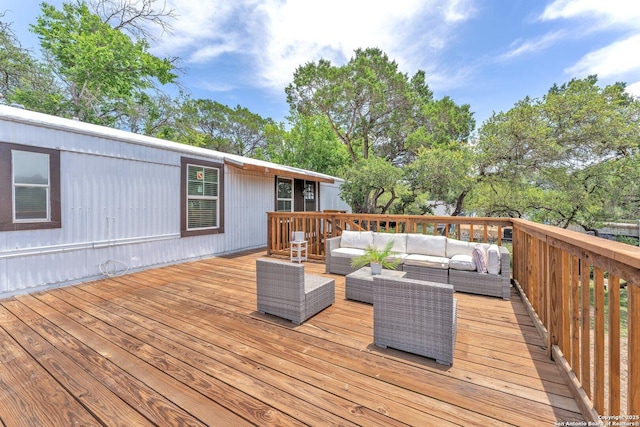 337 Buckhorn Dr, Canyon Lake, TX 78133 - wooden terrace featuring an outdoor hangout area