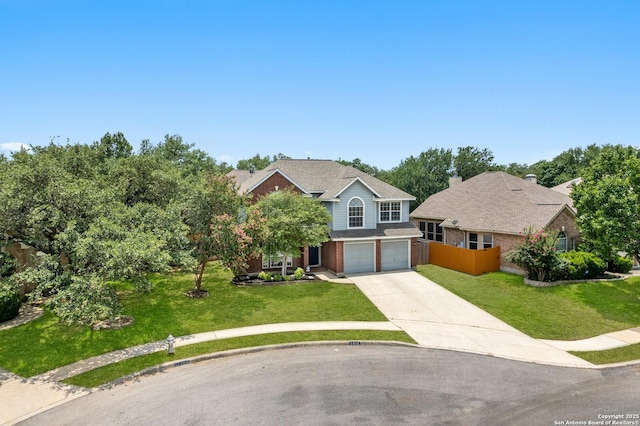5914 Hart Fld, San Antonio, TX 78249 - traditional-style house featuring concrete driveway, a garage, and brick siding