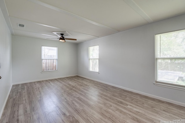 326 Sublett, San Antonio, TX 78223 - empty room featuring light wood-style floors, ceiling fan, and baseboards