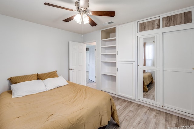 326 Sublett, San Antonio, TX 78223 - bedroom featuring light wood-style floors and a ceiling fan