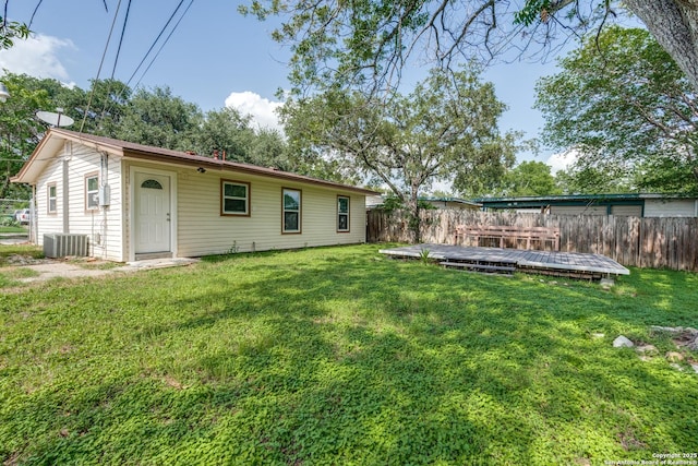 326 Sublett, San Antonio, TX 78223 - view of yard featuring a deck and central air condition unit