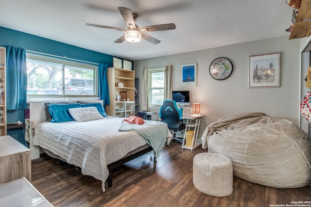 6034 Royal, San Antonio, TX 78239 - bedroom featuring wood finished floors and ceiling fan