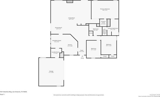 7011 Washita Way, San Antonio, TX 78256 - home floor plan