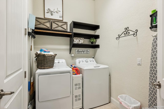 1036 Carriage, New Braunfels, TX 78132 - washroom with washer and clothes dryer and a textured wall