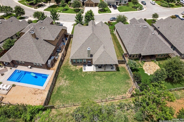 1036 Carriage, New Braunfels, TX 78132 - aerial perspective of suburban area featuring a pool