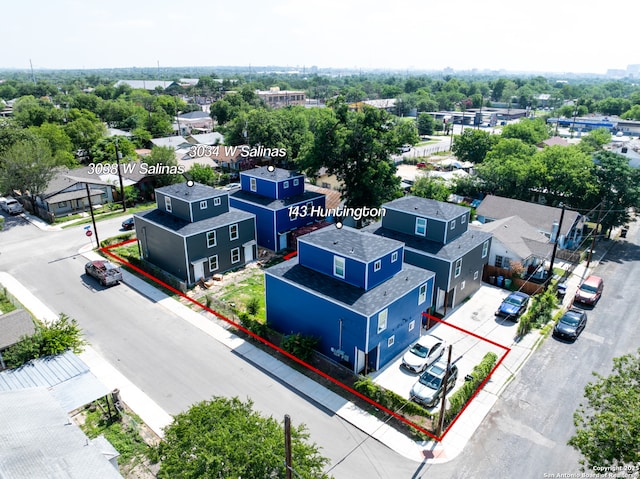 3034 W Salinas, San Antonio, TX 78207 - aerial overview of property's location with property boundaries highlighted