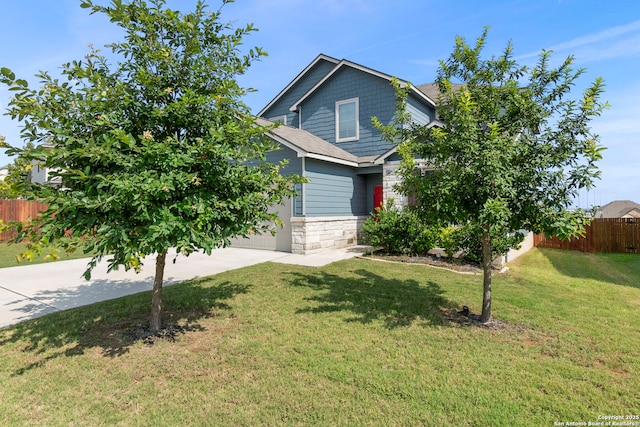 164 Antler Bnd, San Antonio, TX 78253 - view of front of property featuring stone siding, concrete driveway, and a garage