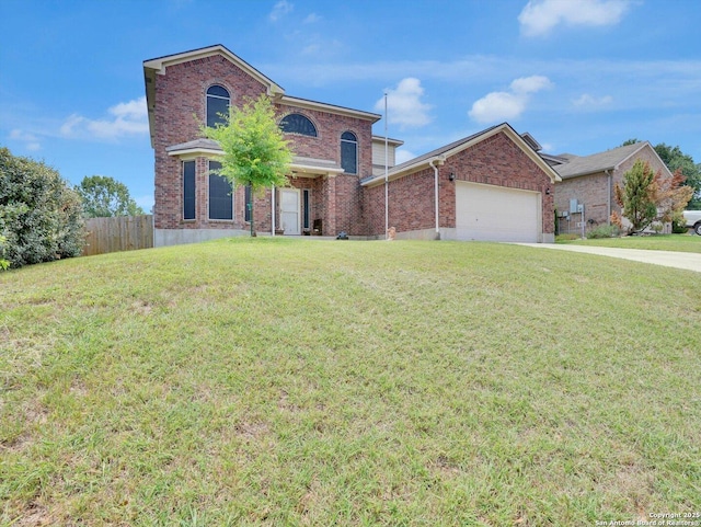 1775 Jasons N, New Braunfels, TX 78130 - traditional-style house featuring brick siding, a garage, and concrete driveway