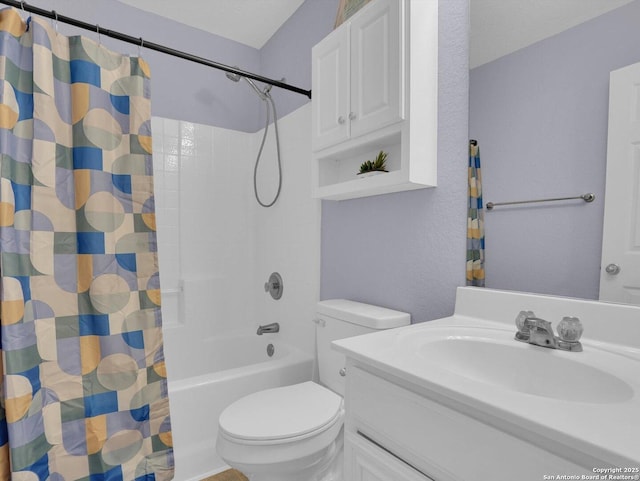 1775 Jasons N, New Braunfels, TX 78130 - full bathroom with vanity, toilet, and shower / bath combination with curtain