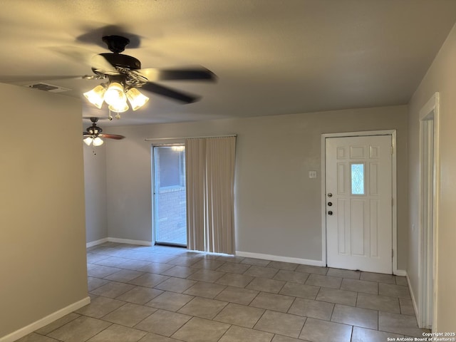 1715 Parnell, San Antonio, TX 78224 - spare room featuring baseboards, a ceiling fan, and light tile patterned floors