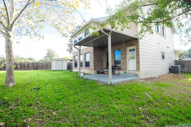 3606 Mill Mdw, San Antonio, TX 78247 - rear view of house featuring a patio, brick siding, and cooling unit