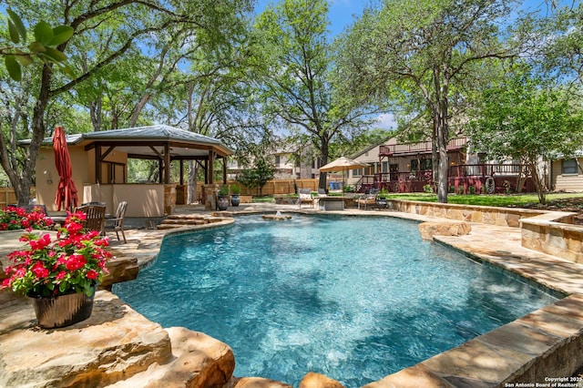 13810 S Port Blf, San Antonio, TX 78216 - view of swimming pool featuring a gazebo and a patio
