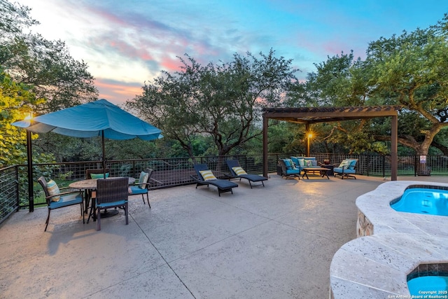 278 Stonebrook, New Braunfels, TX 78132 - view of swimming pool featuring a patio area, outdoor lounge area, a pergola, and outdoor dining space