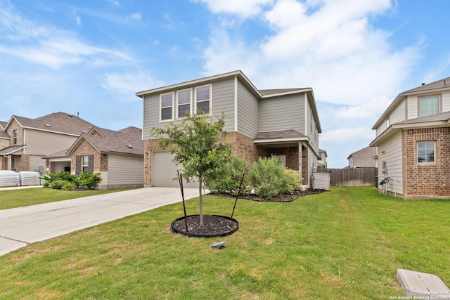 2079 Chelsea Grv, New Braunfels, TX 78130 - traditional-style home with brick siding, driveway, and a garage
