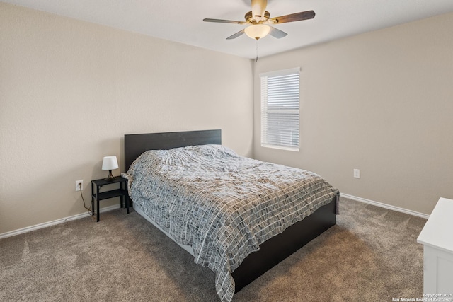2079 Chelsea Grv, New Braunfels, TX 78130 - carpeted bedroom featuring baseboards and a ceiling fan