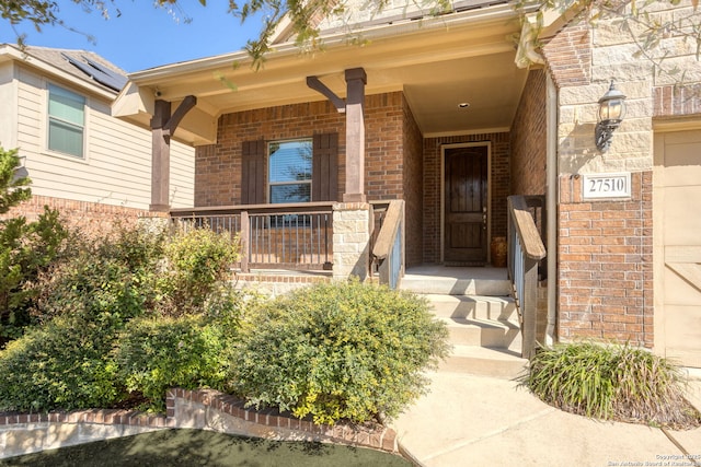 27510 Smokey Chase, Boerne, TX 78015 - property entrance featuring brick siding and a porch