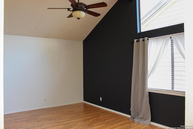 11815 Vance Jackson Unit 301, San Antonio, TX 78230 - additional living space with a ceiling fan, wood finished floors, lofted ceiling, and baseboards