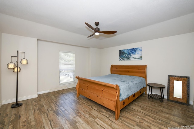 13607 Stagecoach, San Antonio, TX 78253 - bedroom featuring wood finished floors, baseboards, and a ceiling fan