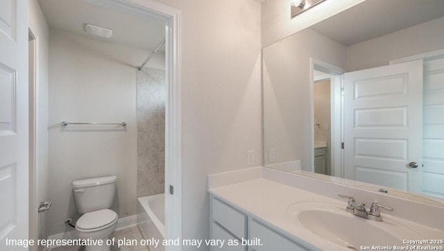 21003 Millstream Bnd, San Antonio, TX 78266 - full bath featuring vanity, toilet, and shower / washtub combination