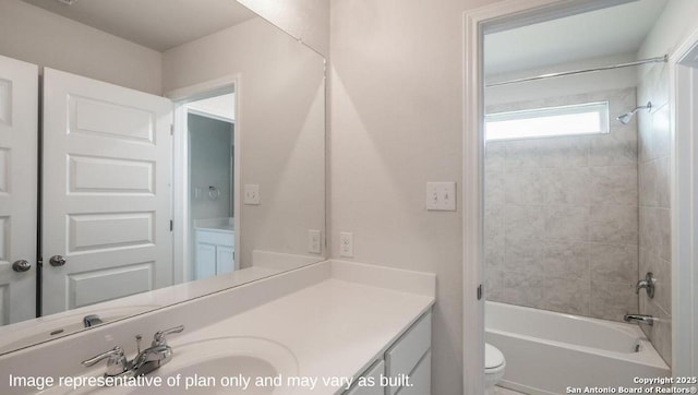 21003 Millstream Bnd, San Antonio, TX 78266 - bathroom featuring vanity, shower / washtub combination, and toilet