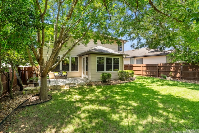 116 Cold Riv, Boerne, TX 78006 - rear view of house with a fenced backyard and a patio