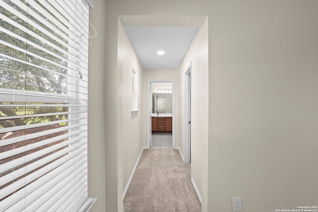 220 Hinge, Cibolo, TX 78108 - corridor with light colored carpet and a textured wall