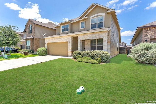 8919 Ladbroke, Converse, TX 78109 - view of front of property featuring driveway, stone siding, and an attached garage