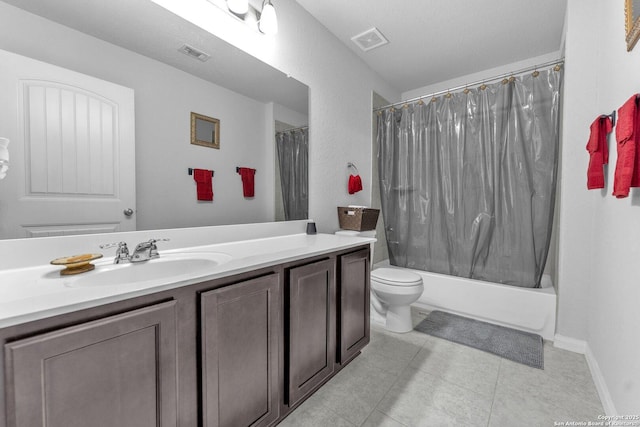 8919 Ladbroke, Converse, TX 78109 - bathroom with vanity, shower / bath combination with curtain, and tile patterned floors