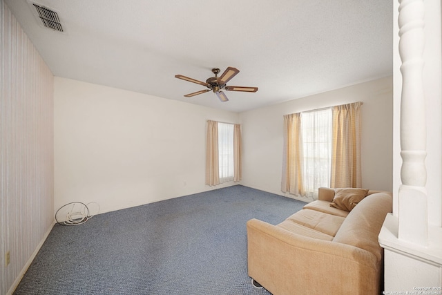7022 Centergrove Dr, San Antonio, TX 78227 - living area with ceiling fan and carpet
