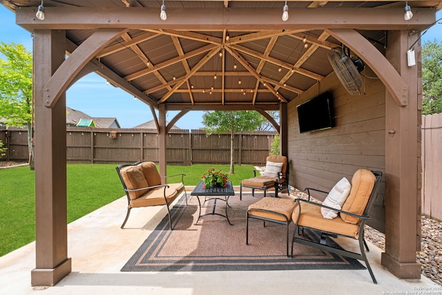 336 Salz, San Antonio, TX 78260 - fenced backyard featuring a gazebo and a patio area