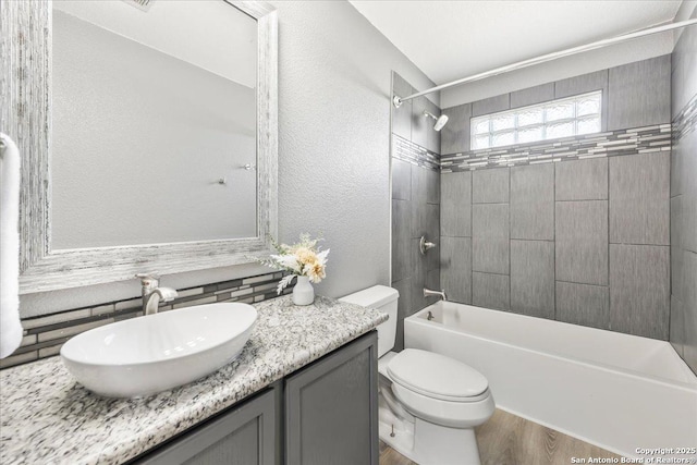 3607 Mill Mdw, San Antonio, TX 78247 - bathroom featuring shower / washtub combination, vanity, and wood finished floors