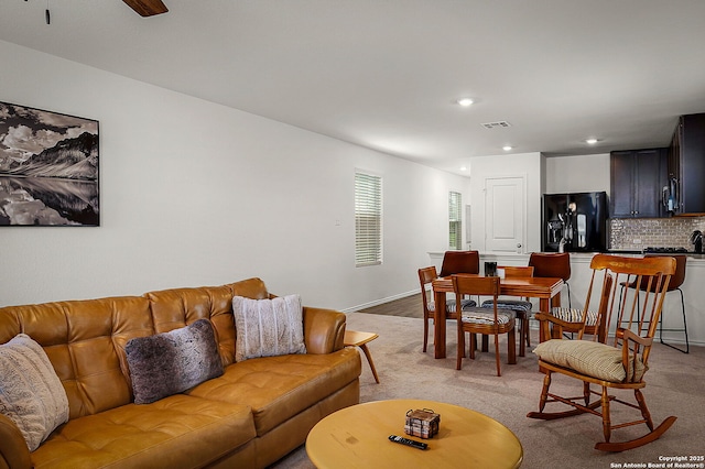 175 Amber, Maxwell, TX 78656 - living area featuring recessed lighting and light colored carpet