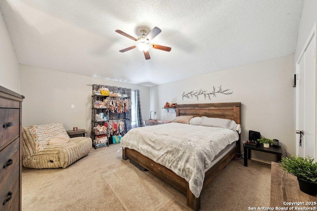 6411 Gray Rdg, San Antonio, TX 78233 - carpeted bedroom with a textured ceiling and a ceiling fan