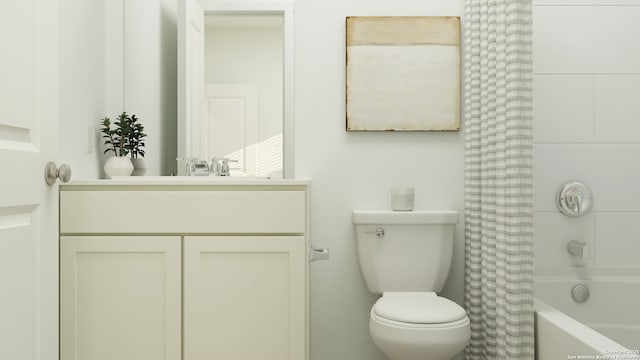 406 Kayden Ct, Marion, TX 78124 - full bathroom featuring vanity and shower / bath combination with curtain