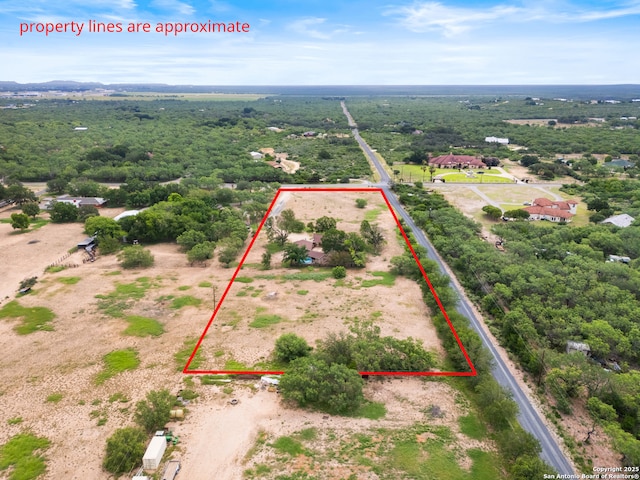 1373 County Road 373, Uvalde, TX 78801 - aerial view of sparsely populated area featuring property parcel outlined