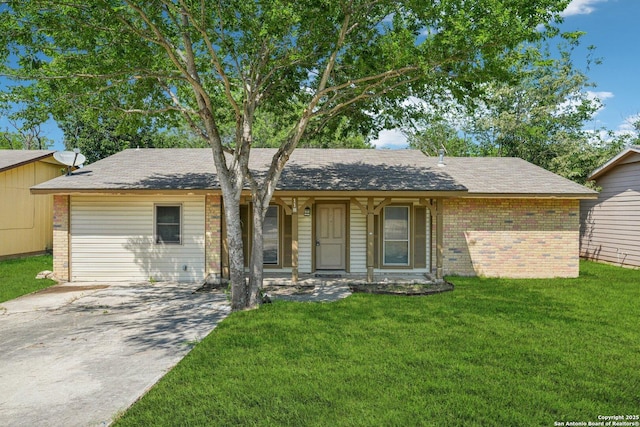 118 N Meadow St, Converse, TX 78109 - ranch-style house featuring brick siding, a front lawn, and a porch