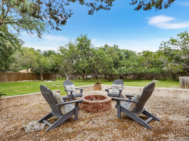 1131 Meadow Stream Rd, Spring Branch, TX 78070 - view of yard featuring an outdoor fire pit