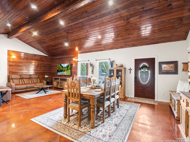 1131 Meadow Stream Rd, Spring Branch, TX 78070 - dining room with wooden ceiling and recessed lighting