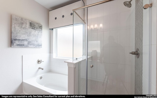 14704 Lower Holw, San Antonio, TX 78252 - bathroom featuring a shower stall and a garden tub
