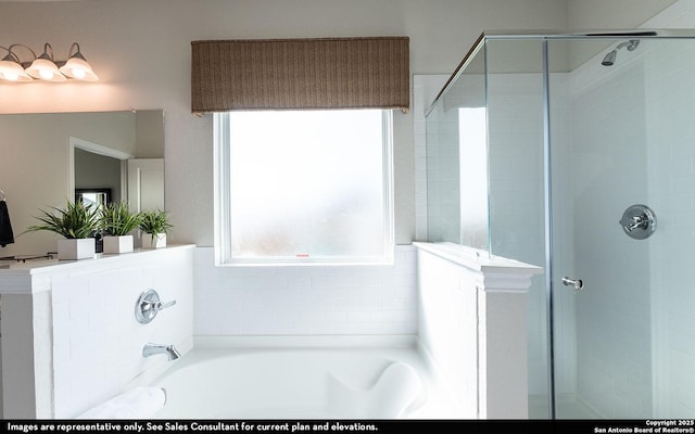 14732 Sycamore Xing, San Antonio, TX 78252 - bathroom with a shower stall and a garden tub