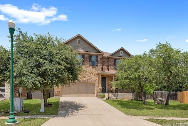 120 Red Bud, Boerne, TX 78006 - view of front of property featuring stone siding, concrete driveway, and an attached garage