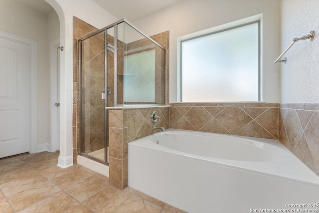 120 Red Bud, Boerne, TX 78006 - bathroom with a garden tub and a stall shower