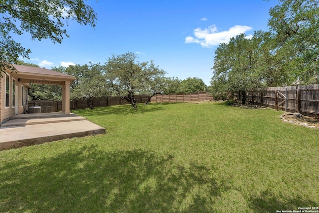 120 Red Bud, Boerne, TX 78006 - fenced backyard featuring a patio area