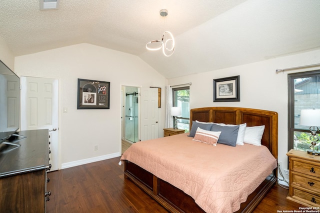 10707 Lake Path, San Antonio, TX 78217 - bedroom featuring dark wood finished floors and lofted ceiling
