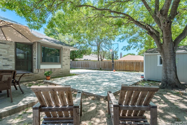 10707 Lake Path, San Antonio, TX 78217 - view of patio / terrace with a shed