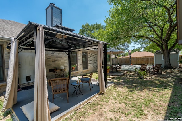 10707 Lake Path, San Antonio, TX 78217 - view of yard with a shed, a patio, and a gazebo