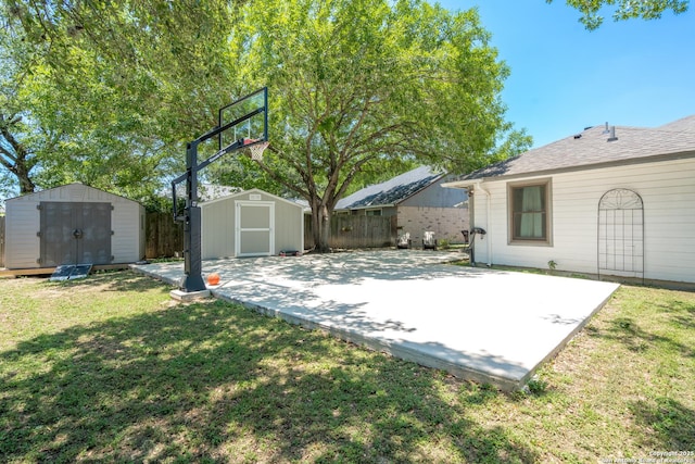 10707 Lake Path, San Antonio, TX 78217 - view of patio / terrace with a shed