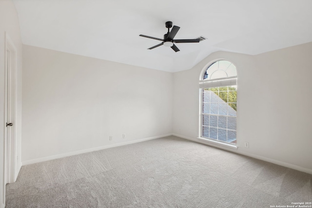 20907 Cactus Peak, San Antonio, TX 78258 - carpeted empty room featuring lofted ceiling and a ceiling fan